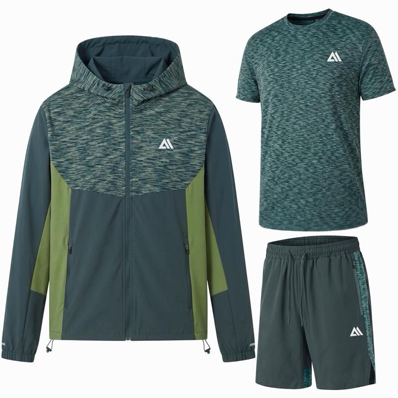Men's 3-piece gym tracksuit set