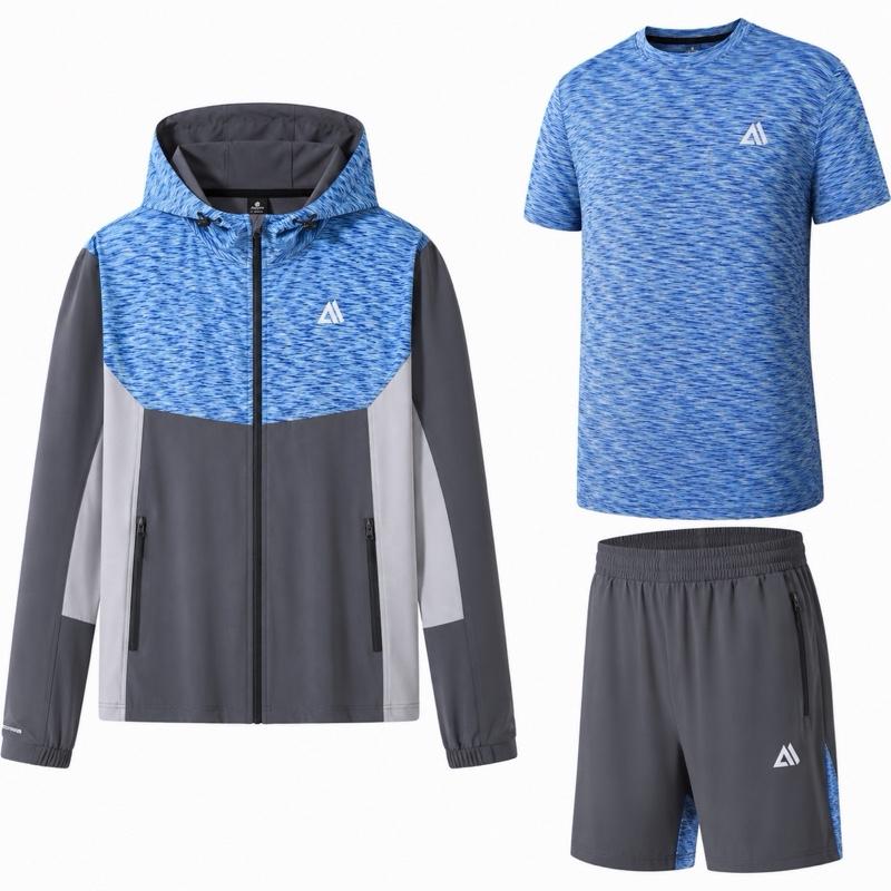 Men's 3-piece gym tracksuit set